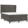 Box spring bed with dark gray velvet mattress 140x190 cm by vidaXL, Beds and slatted bases - Ref: Foro24-3129388, Price: 542,...