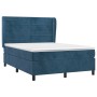Box spring bed with dark blue velvet mattress 140x190 cm by vidaXL, Beds and slatted bases - Ref: Foro24-3129271, Price: 500,...