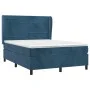 Box spring bed with dark blue velvet mattress 140x190 cm by vidaXL, Beds and slatted bases - Ref: Foro24-3129271, Price: 495,...