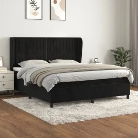 Boxspringbett mit schwarzer Samtmatratze 180x200 cm von vidaXL, Betten und Lattenroste - Ref: Foro24-3129347, Preis: 637,10 €...