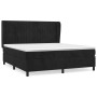 Cama box spring con colchón terciopelo negro 180x200 cm