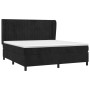 Cama box spring con colchón terciopelo negro 180x200 cm