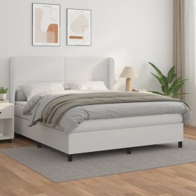 Boxspringbett mit weißer Kunstledermatratze 180x200 cm von vidaXL, Betten und Lattenroste - Ref: Foro24-3128926, Preis: 652,8...