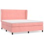 Cama box spring con colchón terciopelo rosa 160x200 cm de vidaXL, Camas y somieres - Ref: Foro24-3129344, Precio: 558,60 €, D...