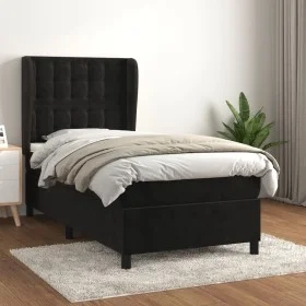 Box spring bed with black velvet mattress 80x200 cm by vidaXL, Beds and slatted bases - Ref: Foro24-3129419, Price: 349,23 €,...