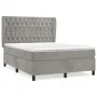 Box spring bed with light gray velvet mattress 140x190 cm by vidaXL, Beds and slatted bases - Ref: Foro24-3129387, Price: 567...
