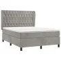 Box spring bed with light gray velvet mattress 140x190 cm by vidaXL, Beds and slatted bases - Ref: Foro24-3129387, Price: 567...