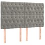 Cama box spring con colchón terciopelo gris claro 160x200 cm de vidaXL, Camas y somieres - Ref: Foro24-3129399, Precio: 578,7...