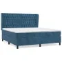 Box spring bed with dark blue velvet mattress 180x200 cm by vidaXL, Beds and slatted bases - Ref: Foro24-3129409, Price: 690,...