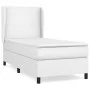 Box spring bed with white synthetic leather mattress 90x190 cm by vidaXL, Beds and slatted bases - Ref: Foro24-3128884, Price...