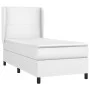 Box spring bed with white synthetic leather mattress 90x190 cm by vidaXL, Beds and slatted bases - Ref: Foro24-3128884, Price...