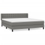 Box spring bed with dark gray fabric mattress 180x200 cm by vidaXL, Beds and slatted bases - Ref: Foro24-3130050, Price: 618,...