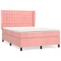 Box spring bed with pink velvet mattress 140x200 cm by vidaXL, Beds and slatted bases - Ref: Foro24-3129458, Price: 510,86 €,...