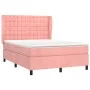 Box spring bed with pink velvet mattress 140x200 cm by vidaXL, Beds and slatted bases - Ref: Foro24-3129458, Price: 510,86 €,...