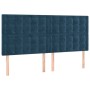 Cama box spring con colchón terciopelo azul oscuro 180x200 cm