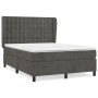 Box spring bed with dark gray velvet mattress 140x190 cm by vidaXL, Beds and slatted bases - Ref: Foro24-3129448, Price: 530,...