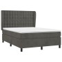 Box spring bed with dark gray velvet mattress 140x190 cm by vidaXL, Beds and slatted bases - Ref: Foro24-3129448, Price: 530,...