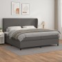 Cama box spring con colchón cuero sintético gris 200x200 cm de vidaXL, Camas y somieres - Ref: Foro24-3128935, Precio: 736,37 €