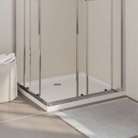 Plato de ducha rectangular blanco ABS 80x90 cm