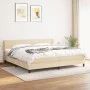 Box spring bed with cream fabric mattress 200x200 cm by vidaXL, Beds and slatted bases - Ref: Foro24-3129582, Price: 552,69 €...