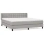 Box spring bed with light gray fabric mattress 180x200 cm by vidaXL, Beds and slatted bases - Ref: Foro24-3130049, Price: 554...