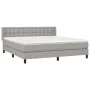 Box spring bed with light gray fabric mattress 180x200 cm by vidaXL, Beds and slatted bases - Ref: Foro24-3130049, Price: 554...