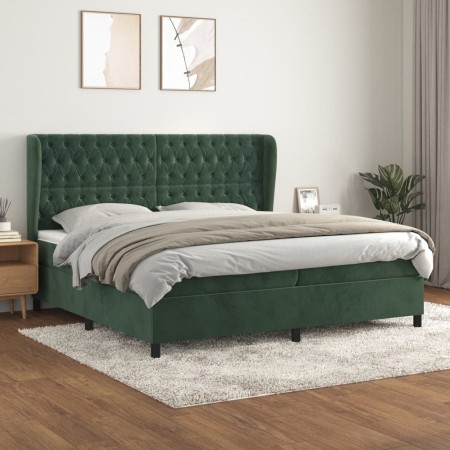 Boxspringbett mit dunkelgrüner Samtmatratze 200x200 cm von vidaXL, Betten und Lattenroste - Ref: Foro24-3129414, Preis: 806,9...