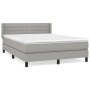 Box spring bed with light gray fabric mattress 140x200 cm by vidaXL, Beds and slatted bases - Ref: Foro24-3129793, Price: 436...