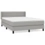 Box spring bed with light gray fabric mattress 140x200 cm by vidaXL, Beds and slatted bases - Ref: Foro24-3129793, Price: 446...