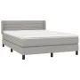 Box spring bed with light gray fabric mattress 140x200 cm by vidaXL, Beds and slatted bases - Ref: Foro24-3129793, Price: 446...