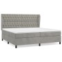 Box spring bed with light gray velvet mattress 200x200 cm by vidaXL, Beds and slatted bases - Ref: Foro24-3129411, Price: 722...