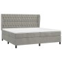 Box spring bed with light gray velvet mattress 200x200 cm by vidaXL, Beds and slatted bases - Ref: Foro24-3129411, Price: 722...