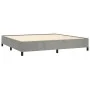 Box spring bed with light gray velvet mattress 200x200 cm by vidaXL, Beds and slatted bases - Ref: Foro24-3129411, Price: 713...