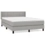 Box spring bed with light gray fabric mattress 140x200 cm by vidaXL, Beds and slatted bases - Ref: Foro24-3129713, Price: 444...