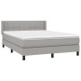 Box spring bed with light gray fabric mattress 140x200 cm by vidaXL, Beds and slatted bases - Ref: Foro24-3129713, Price: 436...