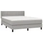 Cama box spring con colchón tela gris claro 140x200 cm de vidaXL, Camas y somieres - Ref: Foro24-3129713, Precio: 444,83 €, D...