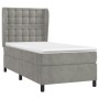 Box spring bed with light gray velvet mattress 100x200 cm by vidaXL, Beds and slatted bases - Ref: Foro24-3129435, Price: 344...