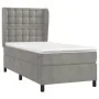Cama box spring con colchón terciopelo gris claro 100x200 cm de vidaXL, Camas y somieres - Ref: Foro24-3129435, Precio: 339,5...