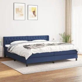Box spring bed with blue fabric mattress 200x200 cm by vidaXL, Beds and slatted bases - Ref: Foro24-3129983, Price: 599,81 €,...