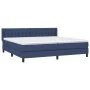 Box spring bed with blue fabric mattress 200x200 cm by vidaXL, Beds and slatted bases - Ref: Foro24-3129983, Price: 599,81 €,...