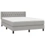 Box spring bed with light gray fabric mattress 140x200 cm by vidaXL, Beds and slatted bases - Ref: Foro24-3129953, Price: 445...