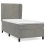 Box spring bed with light gray velvet mattress 100x200 cm by vidaXL, Beds and slatted bases - Ref: Foro24-3129075, Price: 326...