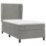 Box spring bed with light gray velvet mattress 100x200 cm by vidaXL, Beds and slatted bases - Ref: Foro24-3129075, Price: 326...