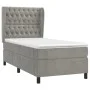 Box spring bed with light gray velvet mattress 90x190 cm by vidaXL, Beds and slatted bases - Ref: Foro24-3129369, Price: 334,...
