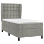 Box spring bed with light gray velvet mattress 80x200 cm by vidaXL, Beds and slatted bases - Ref: Foro24-3129417, Price: 349,...