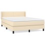 Cama box spring con colchón tela color crema 140x200 cm de vidaXL, Camas y somieres - Ref: Foro24-3129558, Precio: 452,04 €, ...