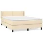 Box spring bed with cream fabric mattress 140x200 cm by vidaXL, Beds and slatted bases - Ref: Foro24-3129638, Price: 422,85 €...