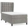 Box spring bed with light gray velvet mattress 90x190 cm by vidaXL, Beds and slatted bases - Ref: Foro24-3129423, Price: 327,...