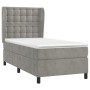 Box spring bed with light gray velvet mattress 90x190 cm by vidaXL, Beds and slatted bases - Ref: Foro24-3129423, Price: 327,...
