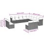 Set sofás de jardín con cojines 13 piezas ratán sintético gris